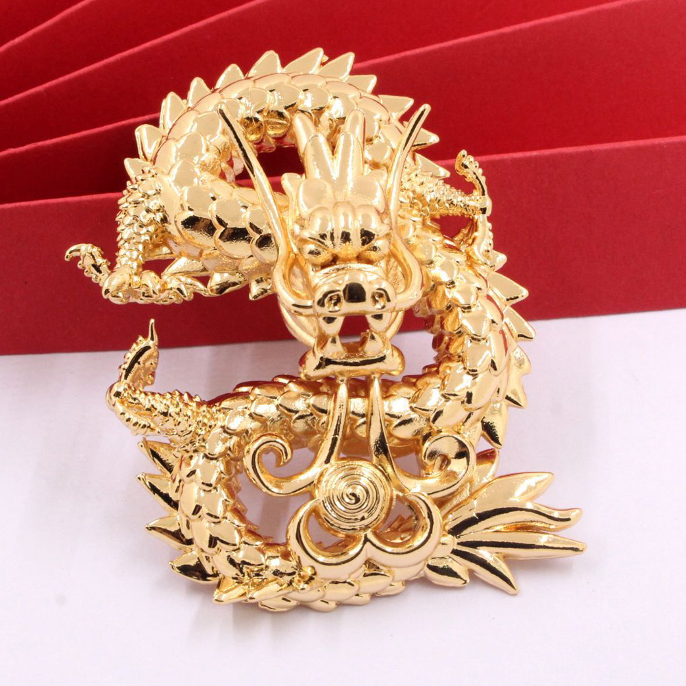 Wedding Supply Decor - 2 Stück Messinggegossene Drachen-Loong-Anhänger-Verzierungen mit Prägung