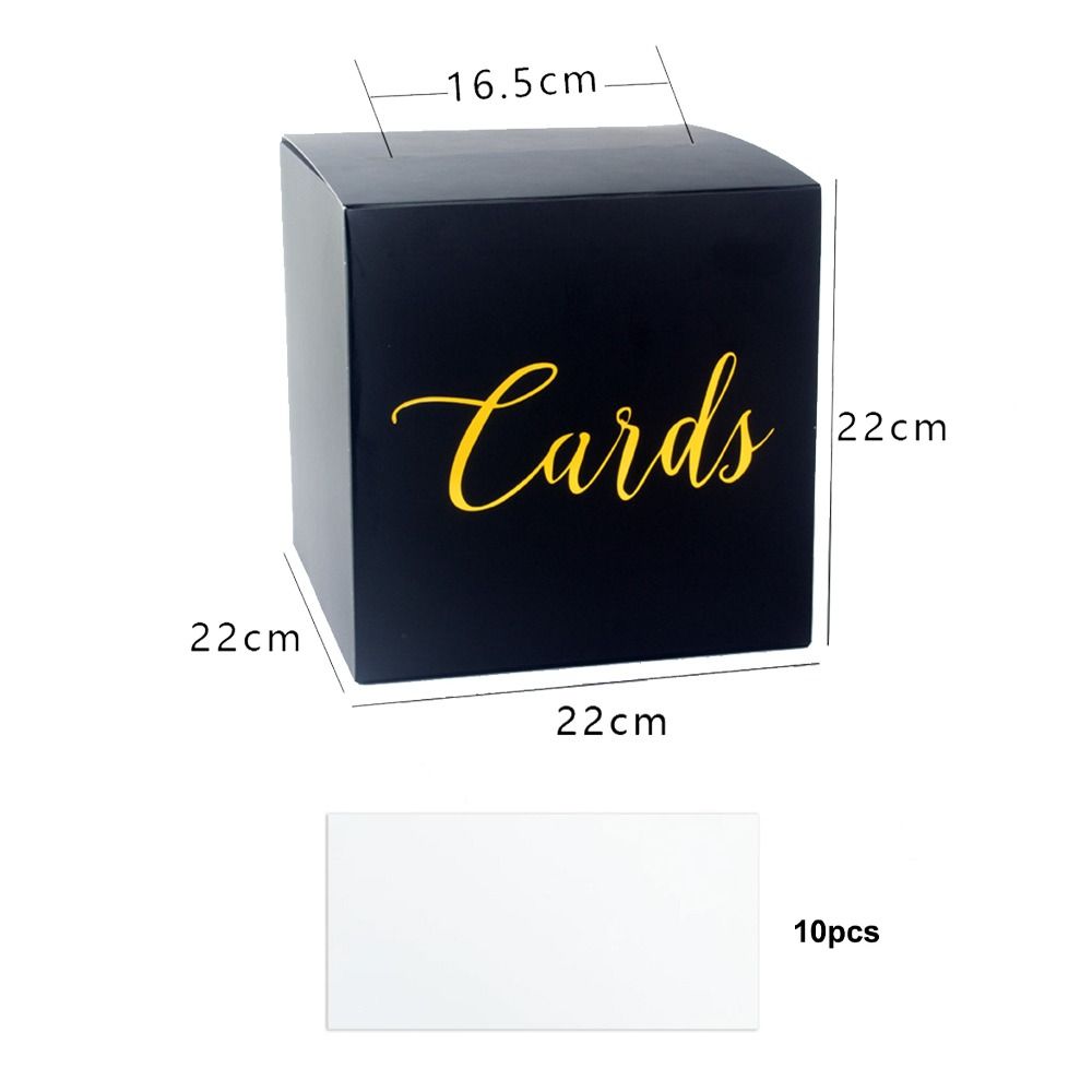 Wedding Card Box - Aufbewahrungsbox Weiß Schwarz Hochzeitskarten-Box Elegante Segenswünsche-Kartenbox