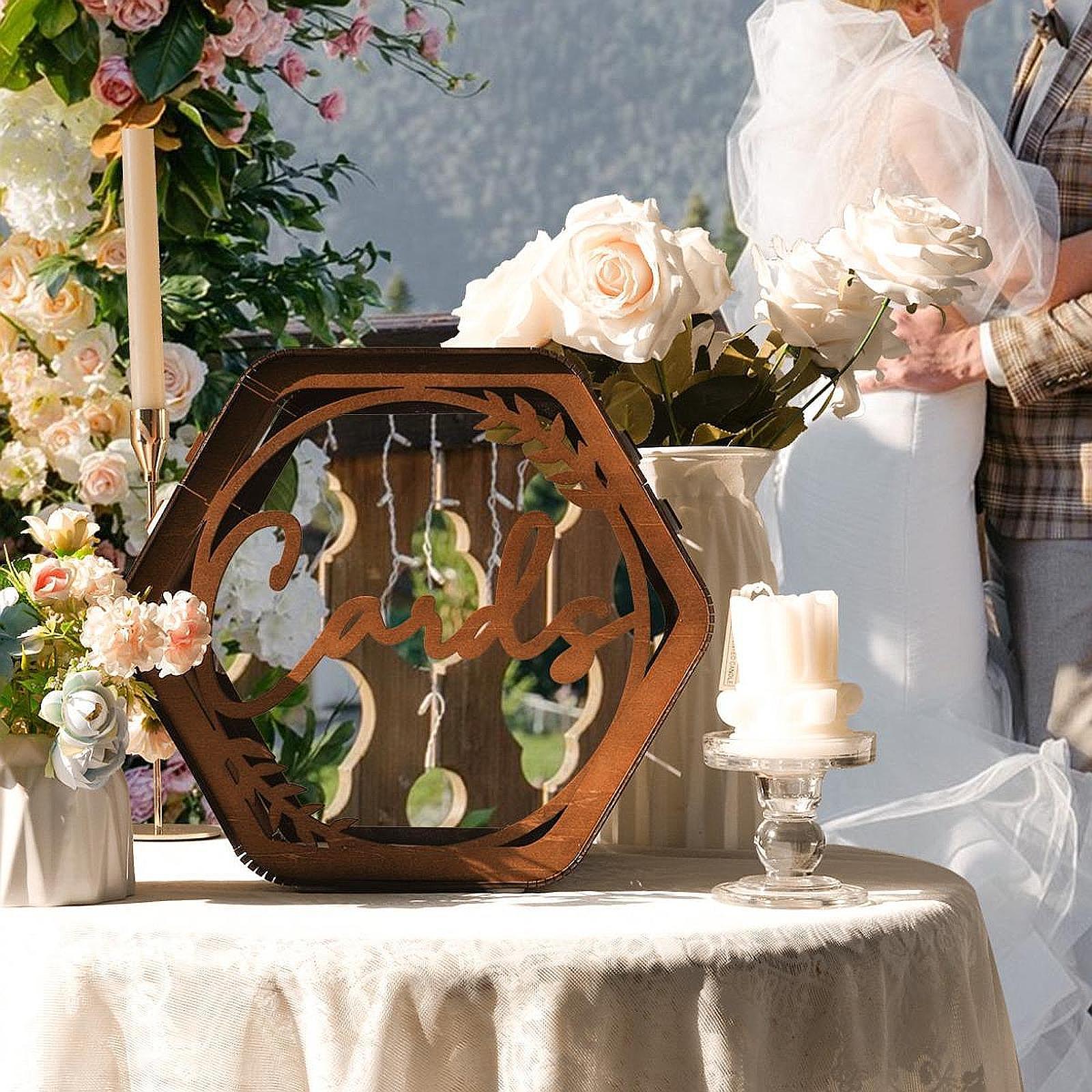 Wedding Card Box - Hochzeits-Kartenbox Umschlag-Geldbox Tischdekoration Rustikale Kartensammlung Holz-Geschenkkartenbox